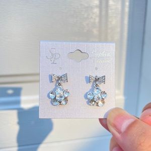 bow gem earrings